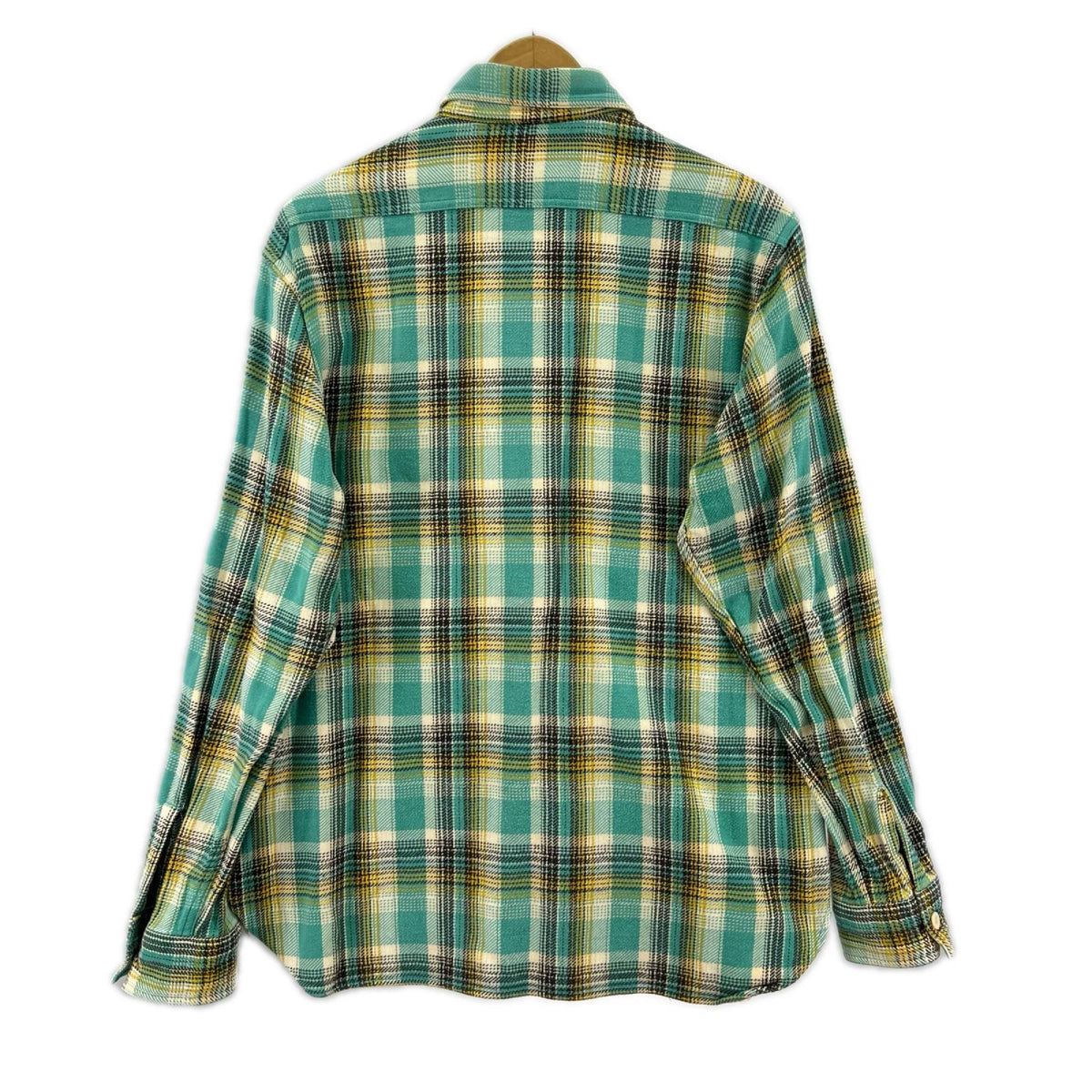 長袖シャツ TWILL CHECK LS WORK SHIRT 緑 L