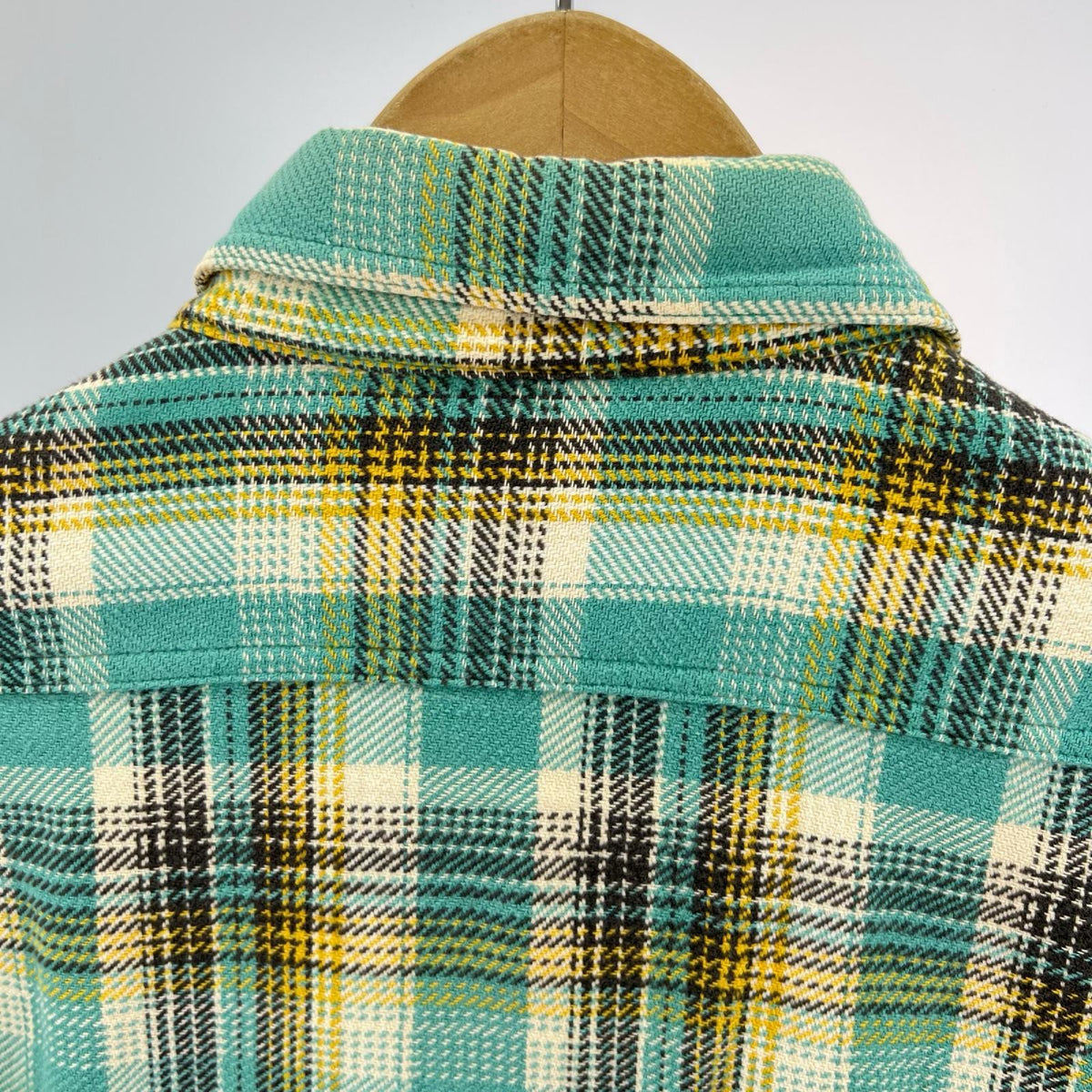 長袖シャツ TWILL CHECK LS WORK SHIRT 緑 L