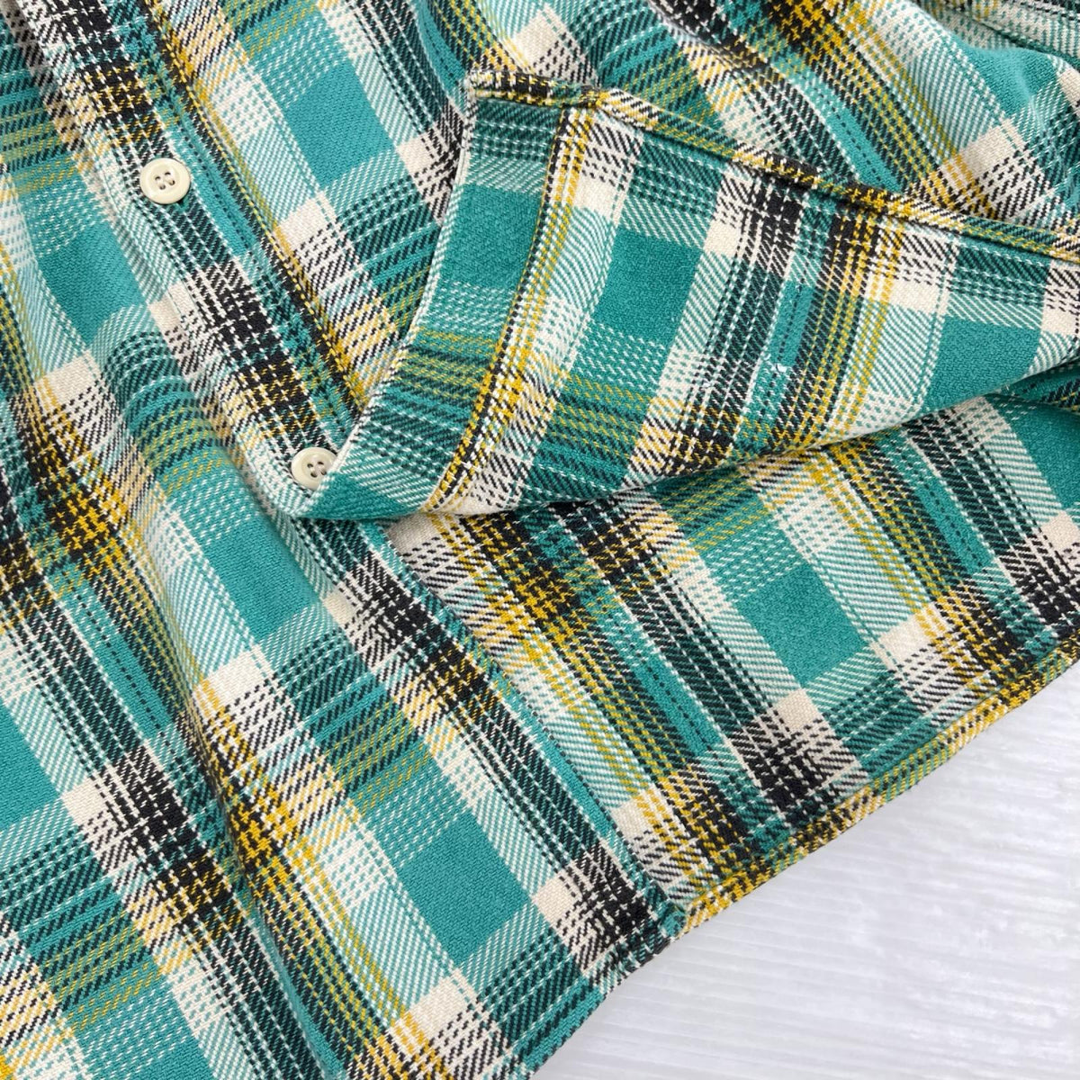 長袖シャツ TWILL CHECK LS WORK SHIRT 緑 L