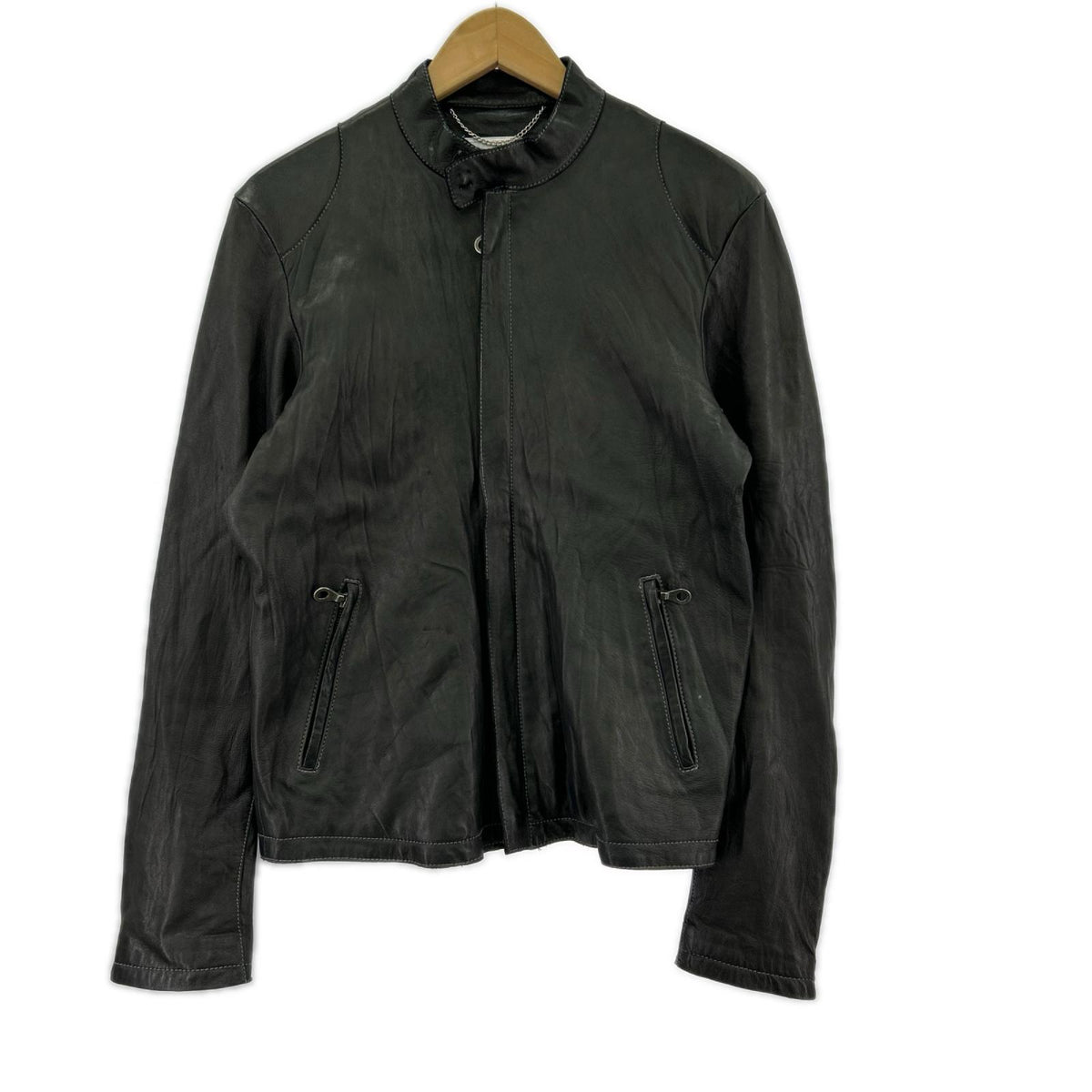 レザージャケット シングルライダース ラムレザー BLK M M ブラック