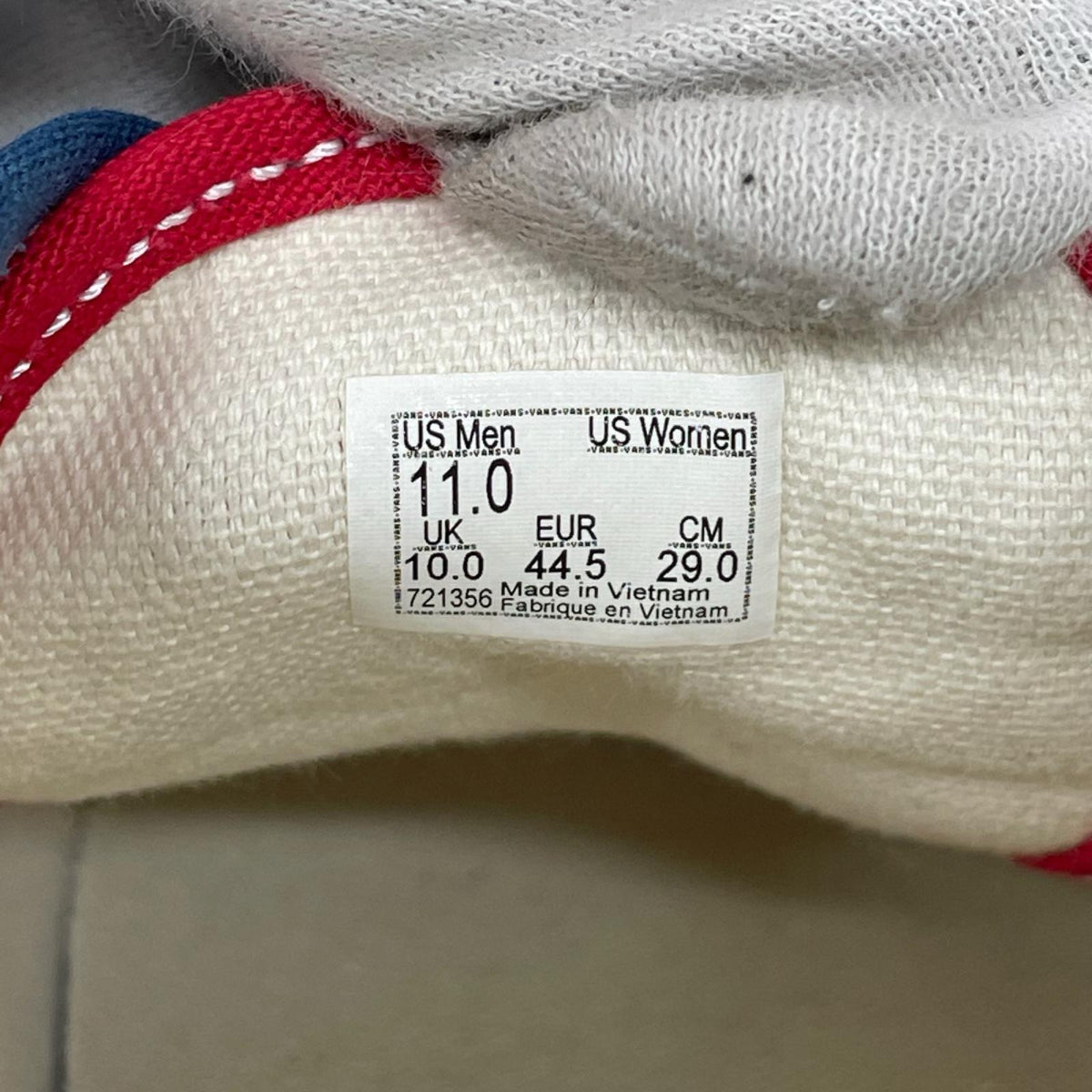 スニーカー AUTHENTIC 赤青 29.0CM 29cm (US11 UK10 1/2 EU48)