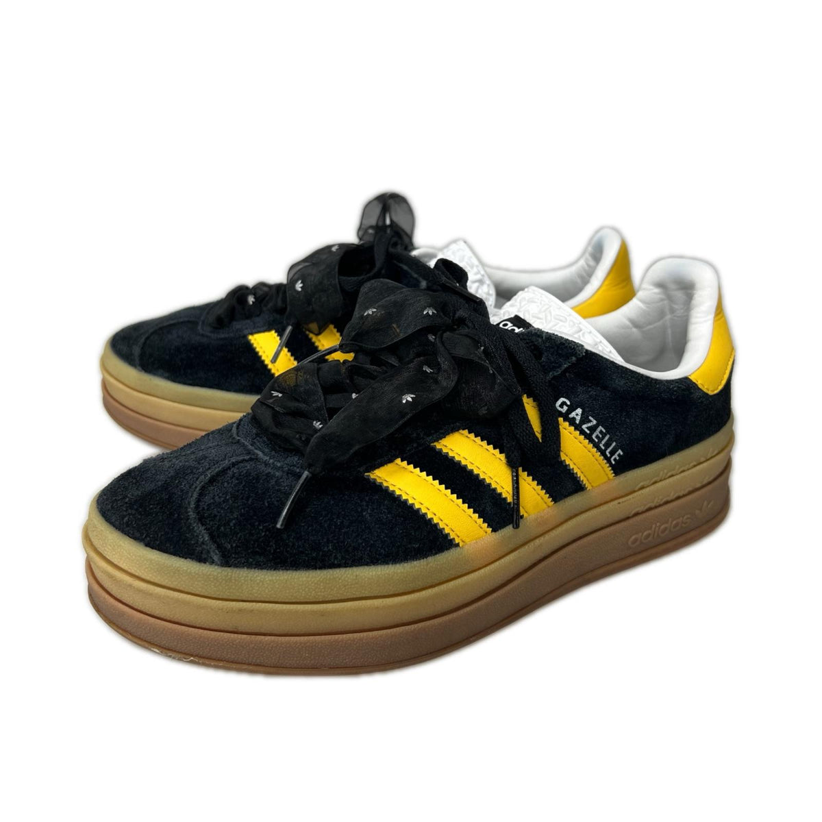 スニーカー GAZELLE BOLD 黒黄 (25.0cm) 25cm (US7 UK6 1/2 EU40)