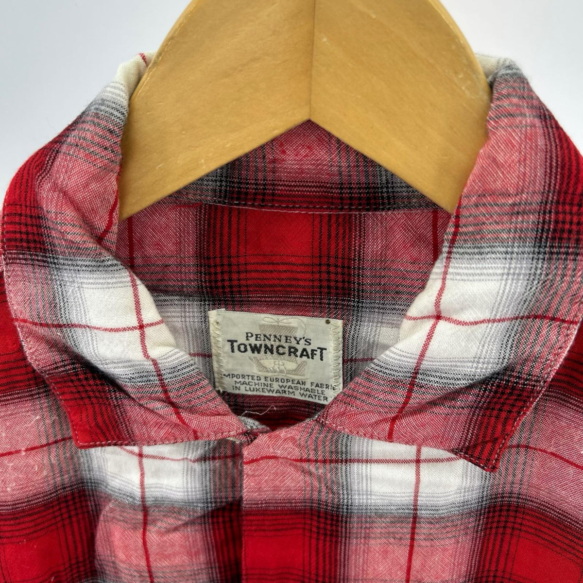 長袖シャツ 50～60s 船ﾀｸﾞ ﾚｰﾖﾝﾁｪｯｸ RED レッド