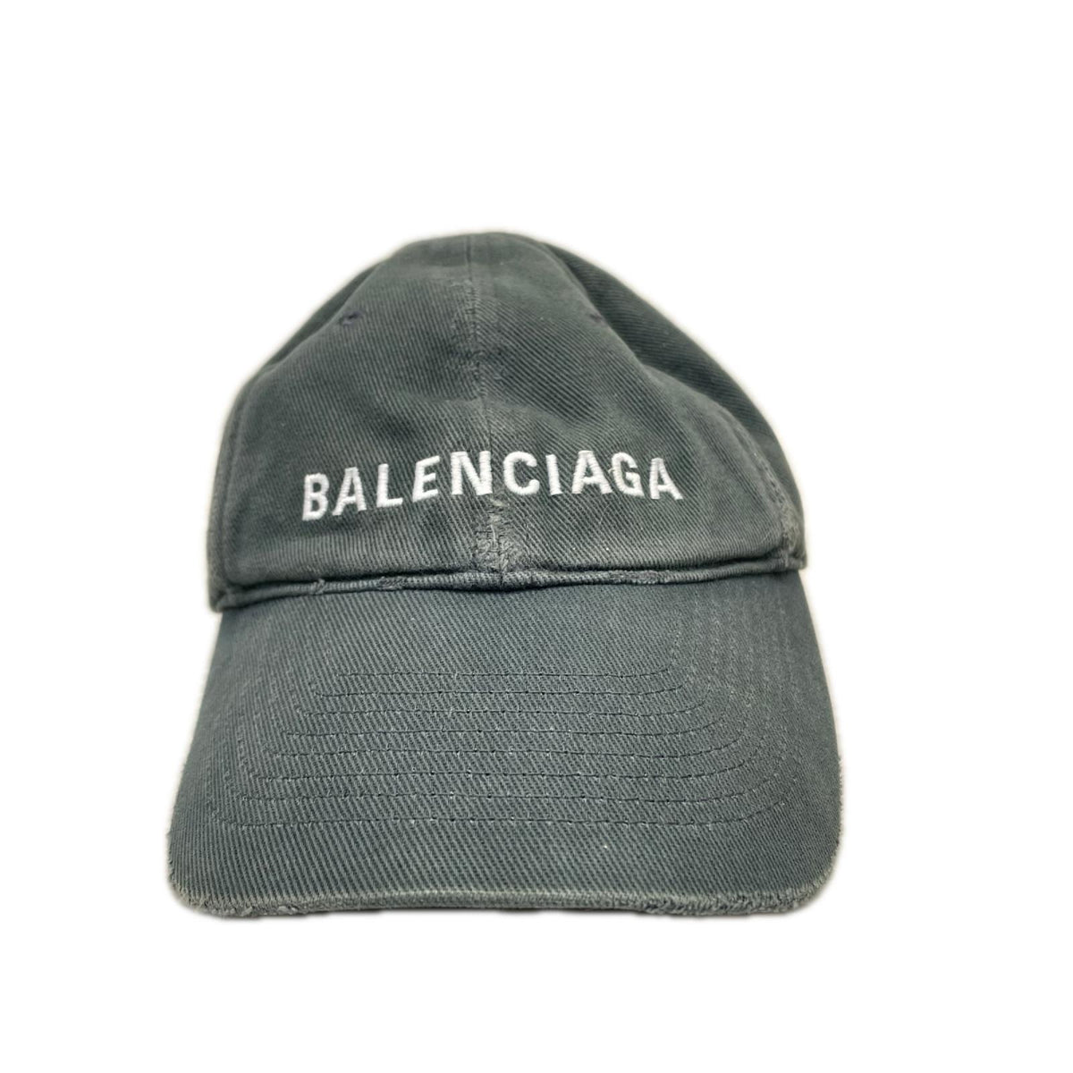 BALENCIAGA ﾛｺﾞ刺繍 ﾀﾞﾒｰｼﾞ加工 ﾍﾞｰｽﾎﾞｰﾙｷｬｯﾌﾟ M 673319 410B2