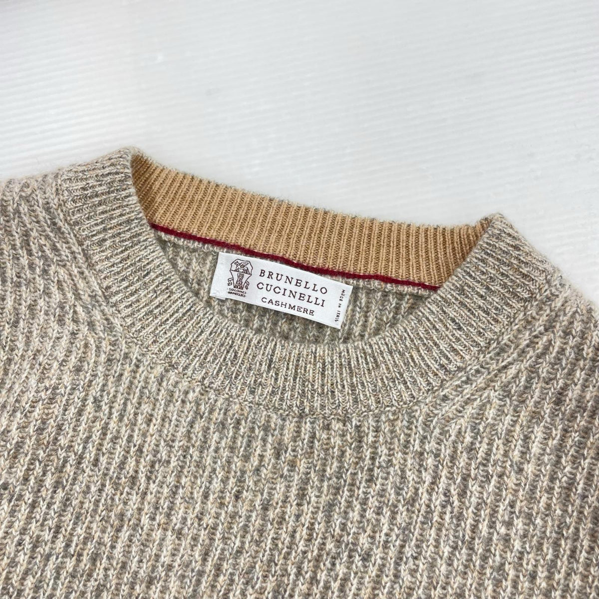 ニット ｶｼﾐﾔ 厚手ｾｰﾀｰ M ベージュ