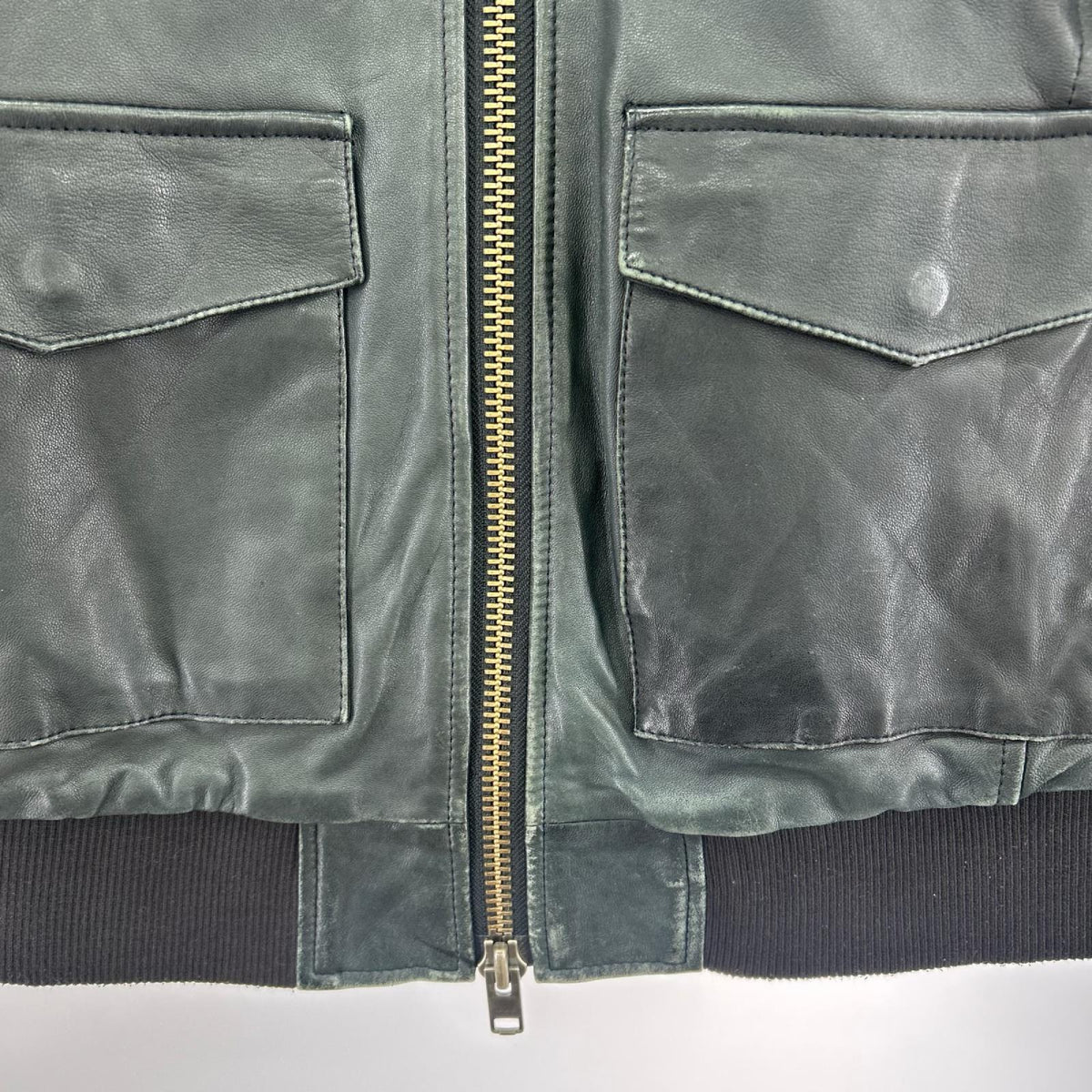 レザージャケット WHO'S WHO gallery Real Leather Flight Jacket L DGR L ブラック
