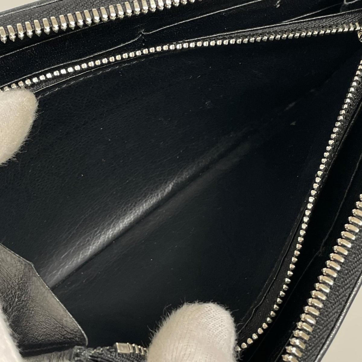 長財布 ニッティングメッシュジップウォレット BLK ブラック
