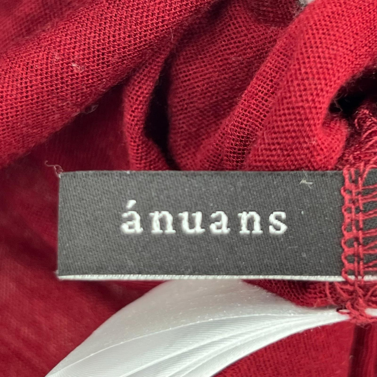 ニット anuans ｼｱｰｳｰﾙﾚｲﾔﾘﾝｸﾞﾄｯﾌﾟｽ F ﾚｯﾄﾞ フリー