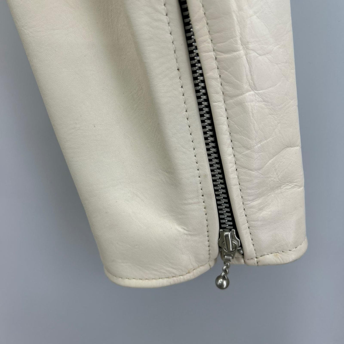 レザージャケット ZEN CLOTHING ﾄﾞﾗｺﾞﾝﾍﾟｲﾝﾄ WHT L L ホワイト