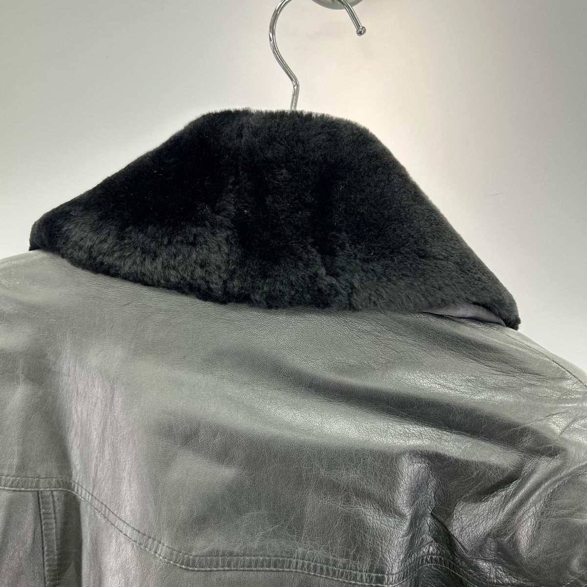 レザージャケット MIRALGO ﾌｧｰｺｰﾄ BLK L L ブラック