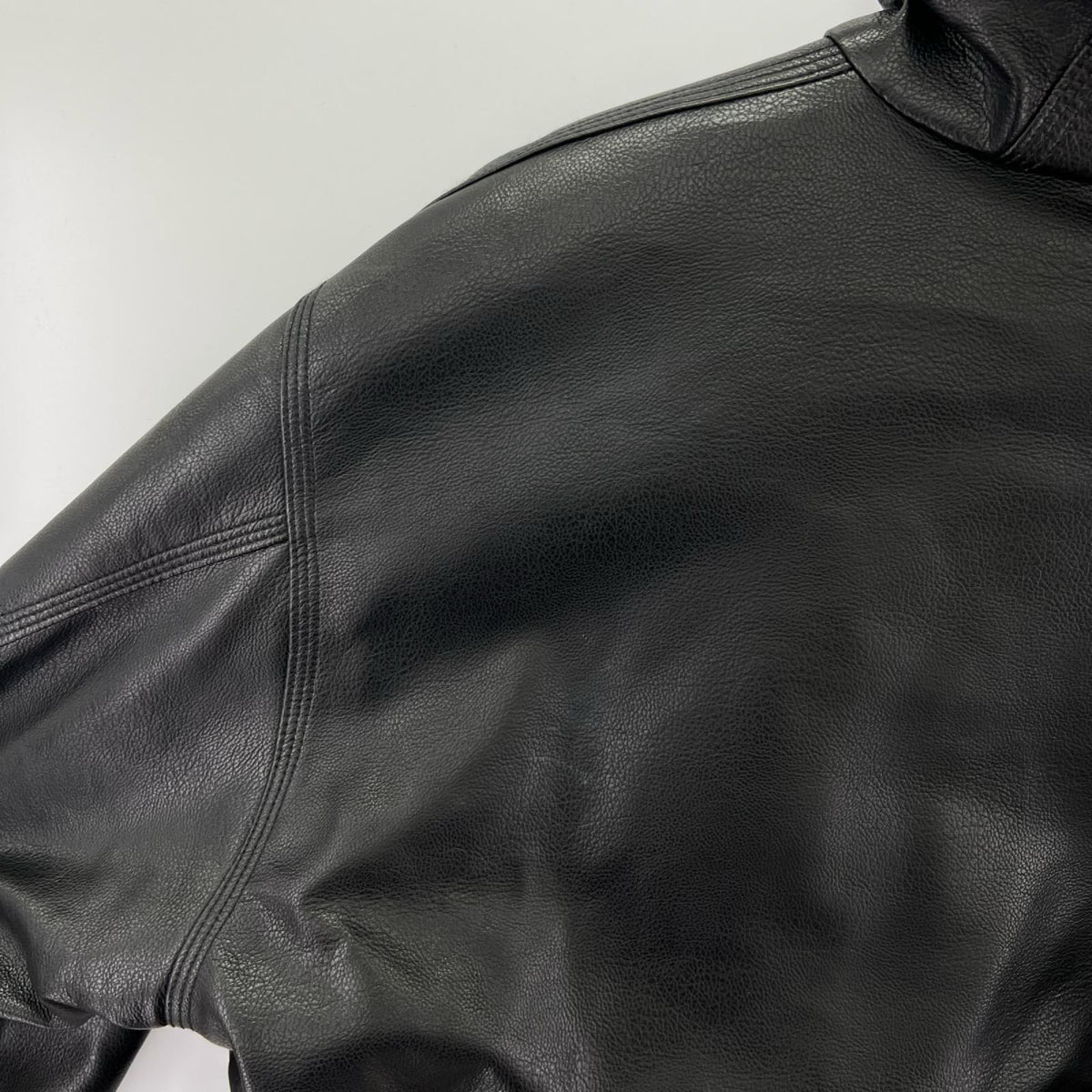 ブルゾン FAUX LEATHER HOODED WORK JACKET 黒 L L ブラック