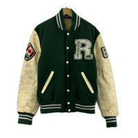 ジャケット 90S ｶﾅﾀﾞ製 ROOTS 袖ﾚｻﾞｰ ｽﾀｼﾞｬﾝ 緑 (M) M グリーン
