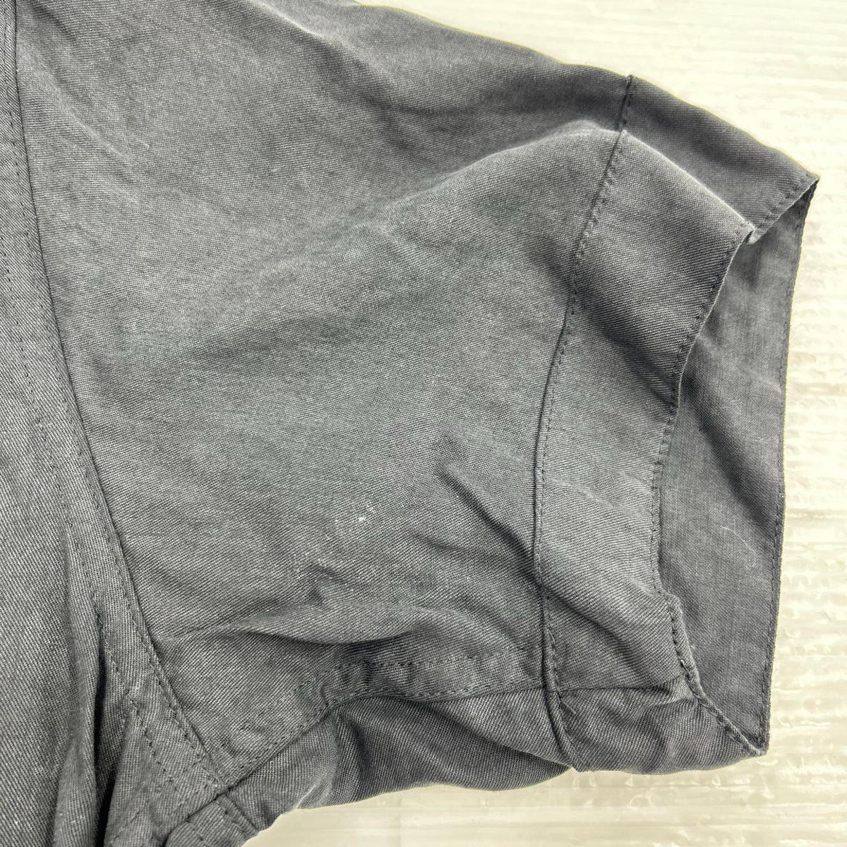 半袖シャツ 刺繍 開襟ｼｬﾂ 黒 L ブラック