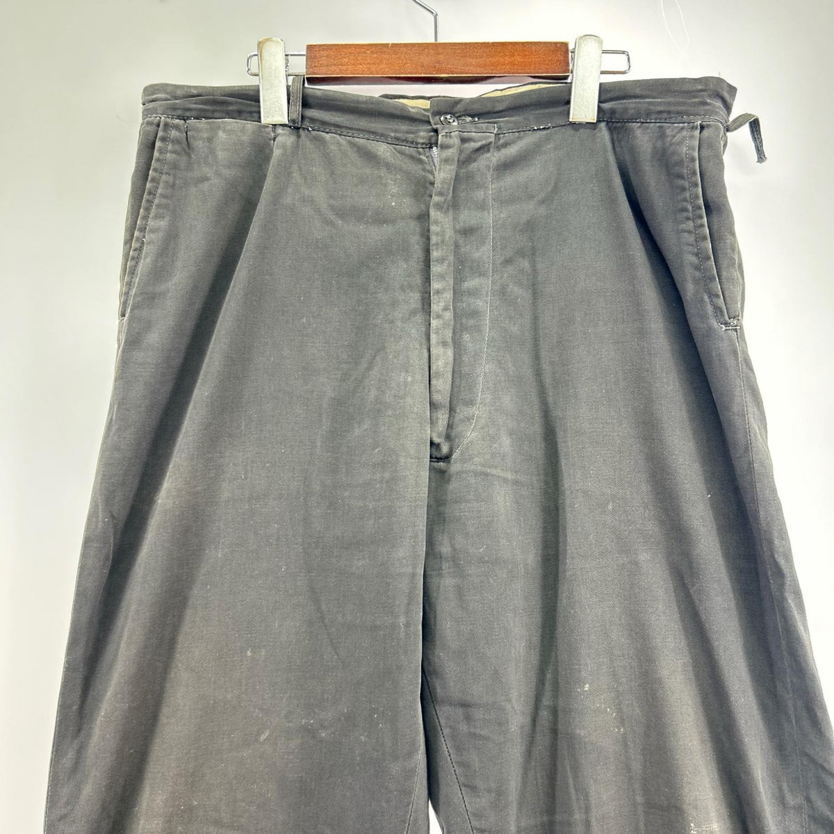 パンツ 30s-40s頃 針シンチ レーヨンスラックスパンツ W36 ブラック