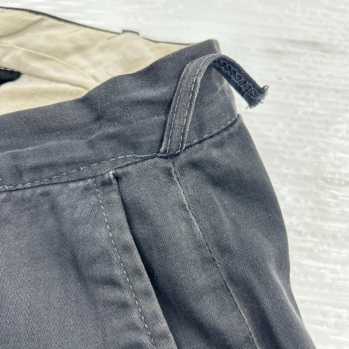 パンツ 30s-40s頃 針シンチ レーヨンスラックスパンツ W36 ブラック