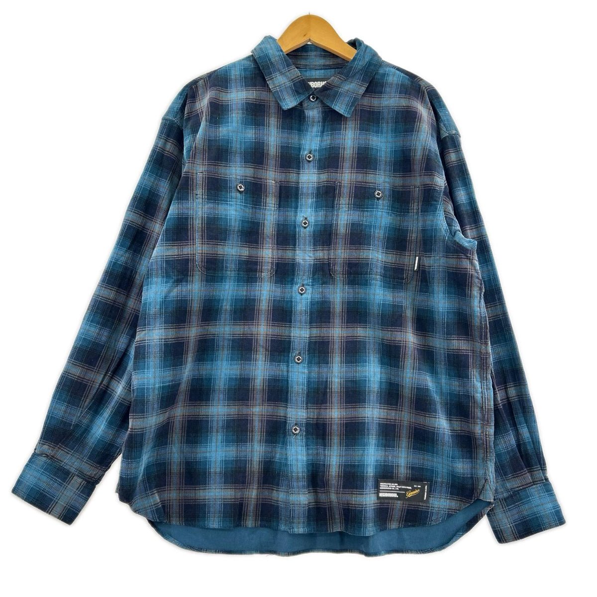 長袖シャツ CORDUROY CHECK SHIRT LS 252TSNH-SHM07 L ブルー