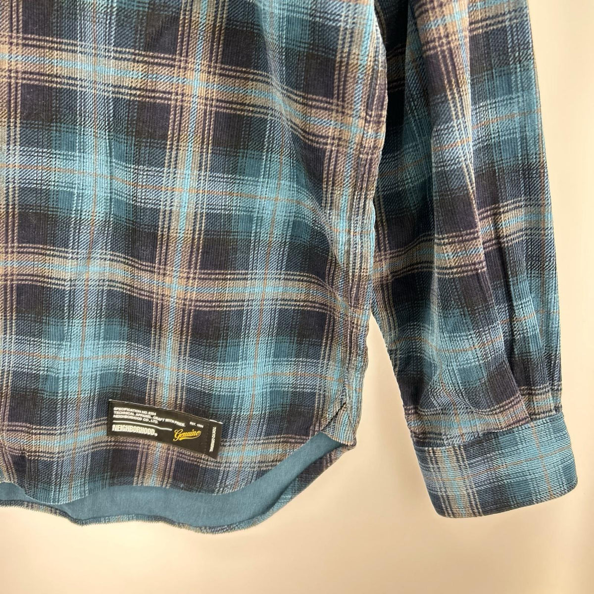 長袖シャツ CORDUROY CHECK SHIRT LS 252TSNH-SHM07 L ブルー
