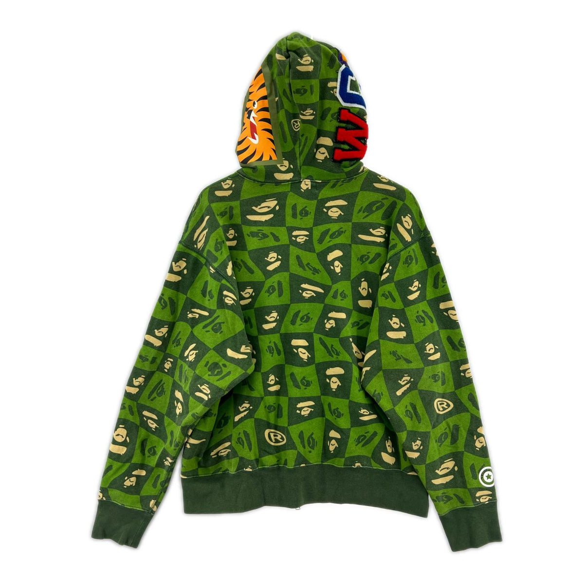 パーカー BAPE Distortion Shark ﾌﾙｼﾞｯﾌﾟ 緑 M M グリーン