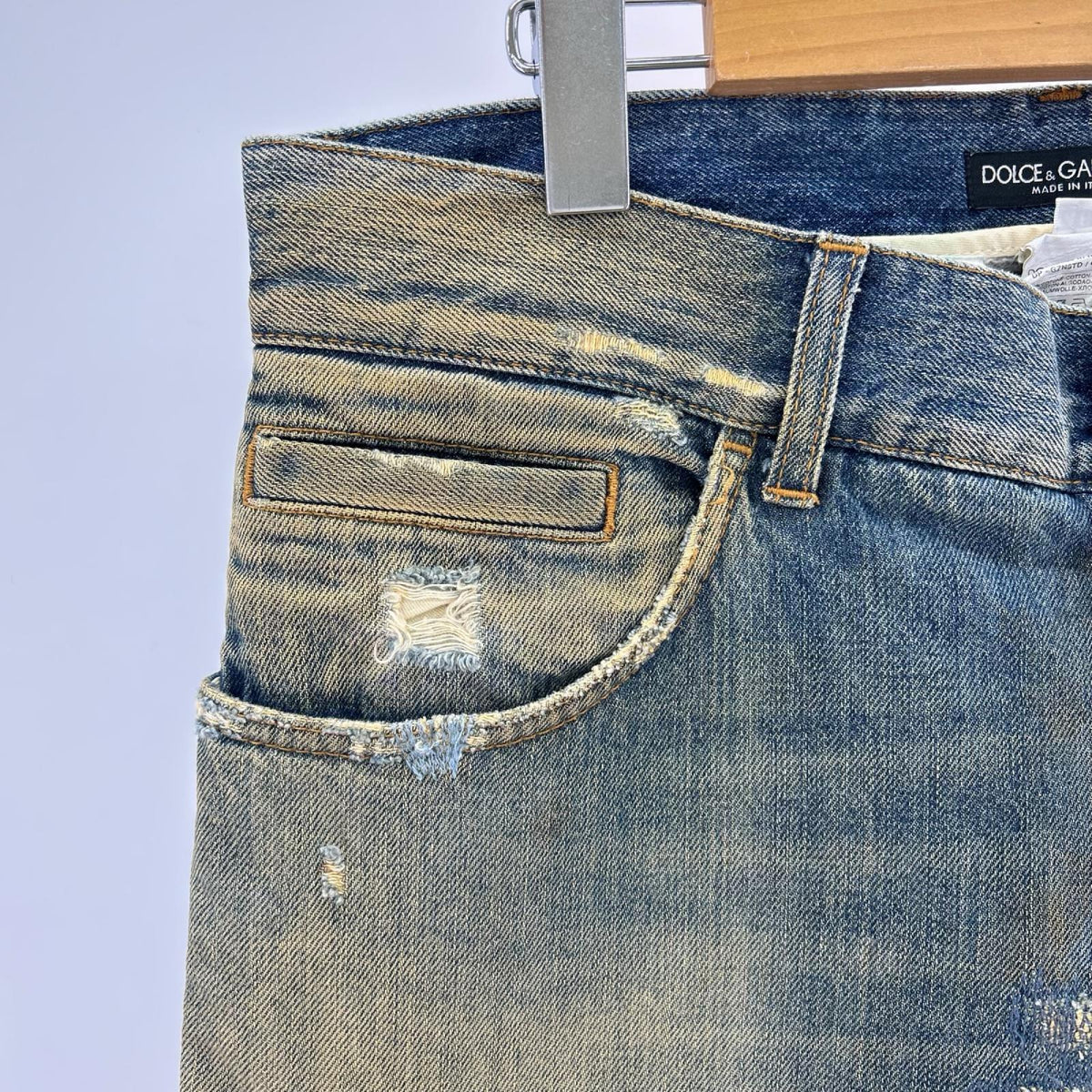 デニムパンツ ﾀﾞﾒｰｼﾞ加工 46 46 ブルー