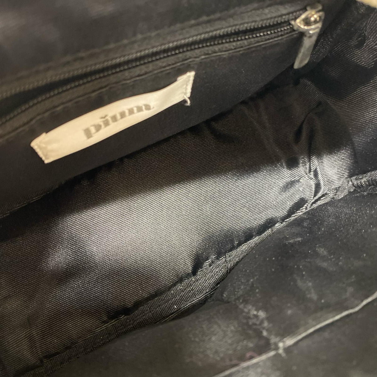 ハンドバッグ Pium ﾘﾎﾞﾝﾎﾟｹｯﾄ ｴﾅﾒﾙﾊﾞｯｸ ブラック