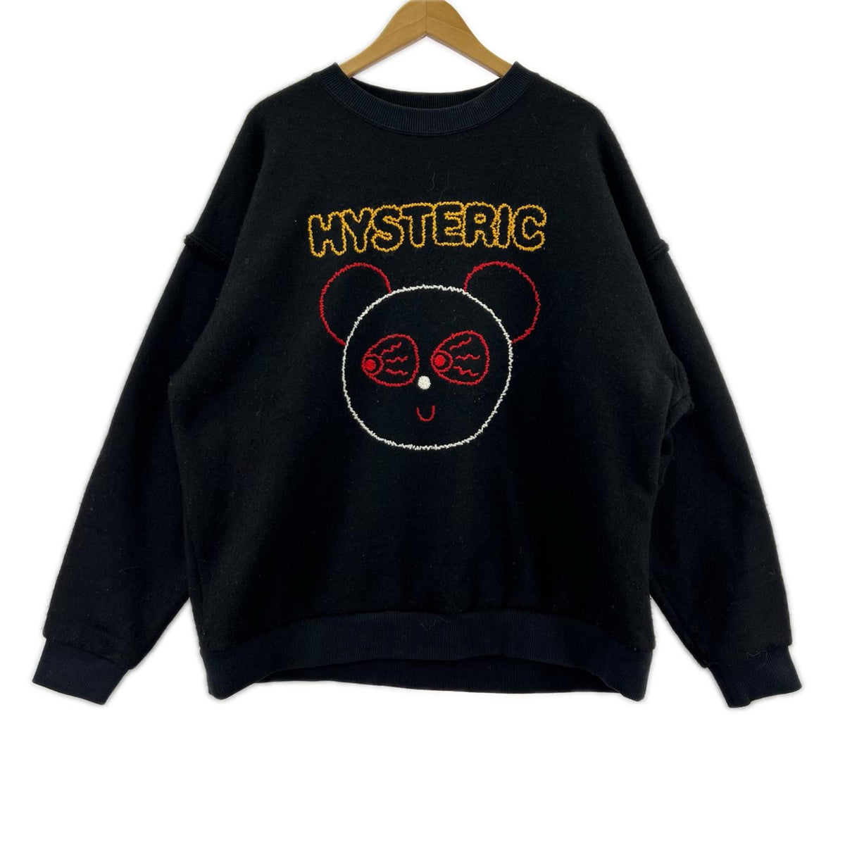 スウェット RED EYE FLASH刺繍ｵｰﾊﾞｰｻｲｽﾞｽｳｪｯﾄ(F)黒 フリー ブラック