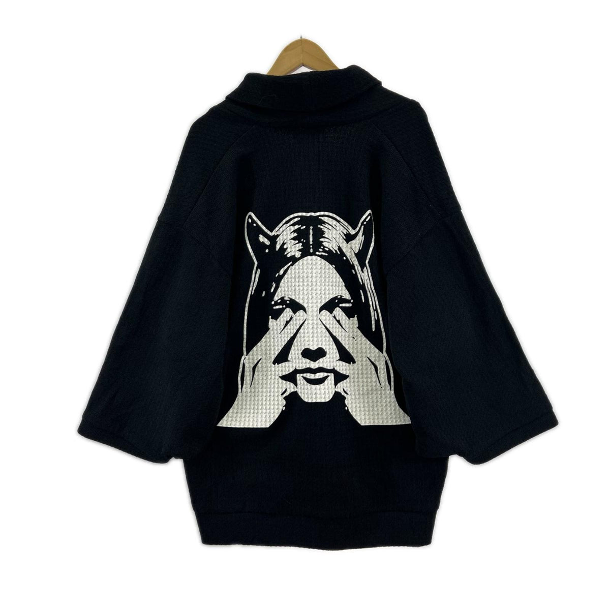 カーディガン SEE NO EVILｵｰﾊﾞｰｻｲｽﾞｶｰﾃﾞｨｶﾞﾝ(F)黒 フリー ブラック