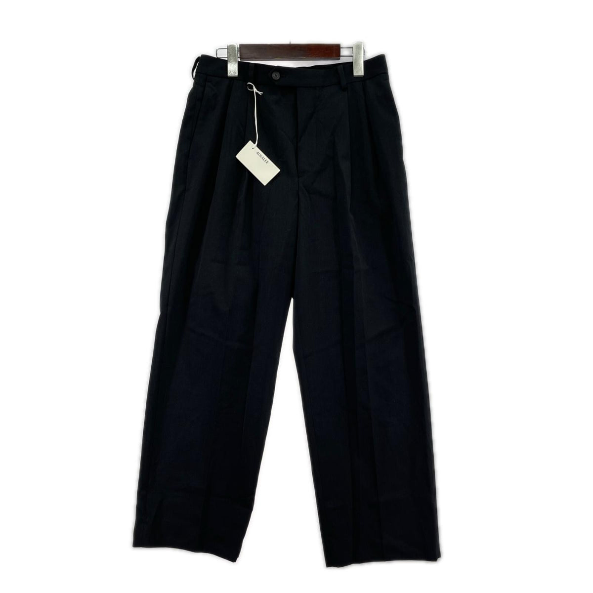 パンツ LIGHT WOOL MAX GABARDINE TWO-TUCK SLACKS 3 ブラック