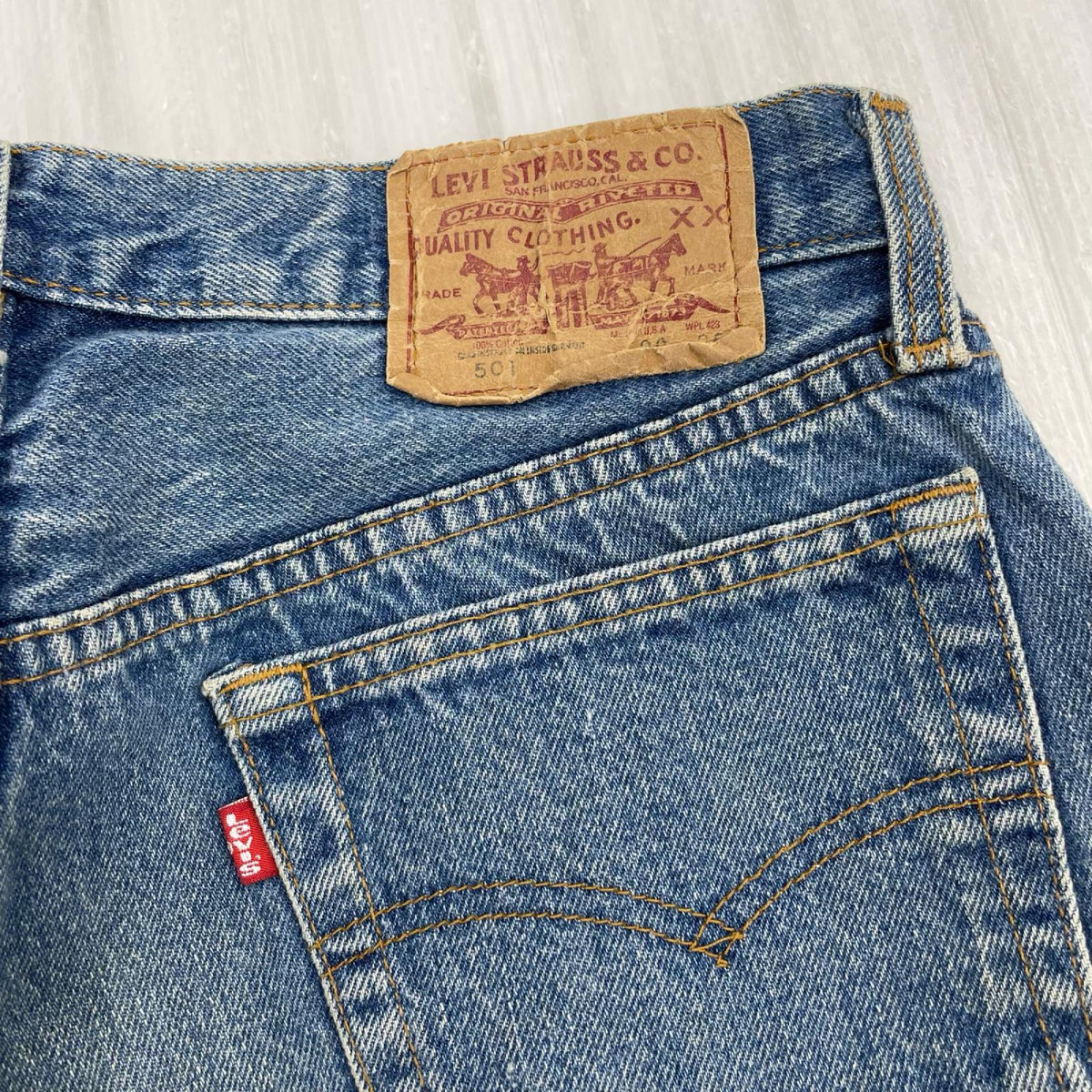デニムパンツ 80s 501 ボタン裏524 エルパソ工場製 脇割 W30 L36