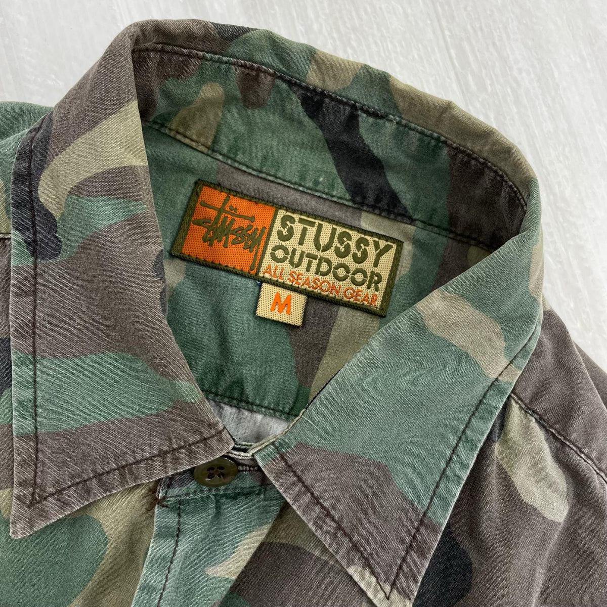 長袖シャツ 90s OLD　STUSSY OUTDOOR 長袖迷彩シャツ-M M