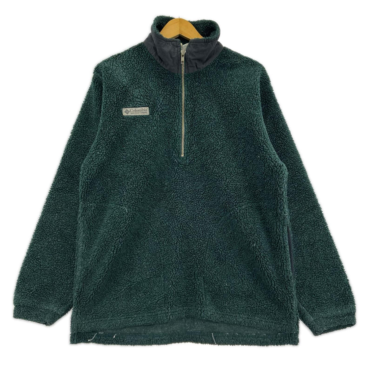 ブルゾン ﾌﾘｰｽ ﾊｰﾌﾎﾞﾀﾝ GRN USA S グリーン