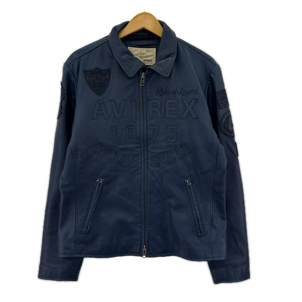レザージャケット 40周年記念 PATCHED TRUCKER JACKET (L) L ブルー