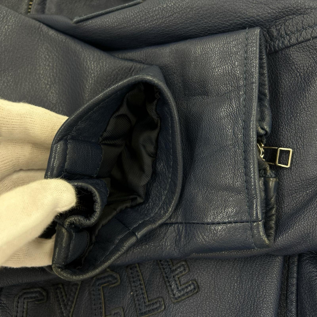 レザージャケット 40周年記念 PATCHED TRUCKER JACKET (L) L ブルー