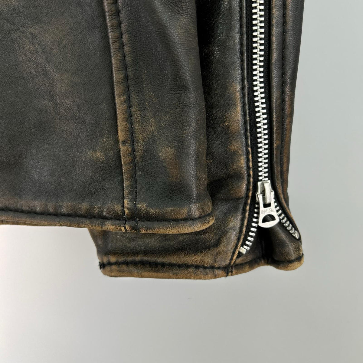 レザージャケット AGED STAND SINGLE RIDERS JACKET 黒 (L) L ブラック