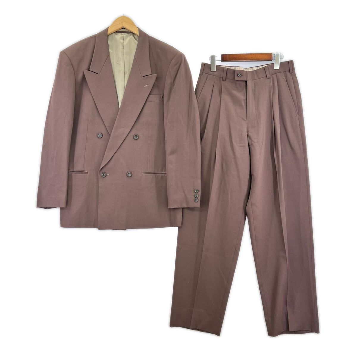 セットアップ AGNAT HOMME ｼﾞｬｹｯﾄ＆ﾂｰﾀｯｸ ｽﾗｯｸｽ 茶 L ブラウン