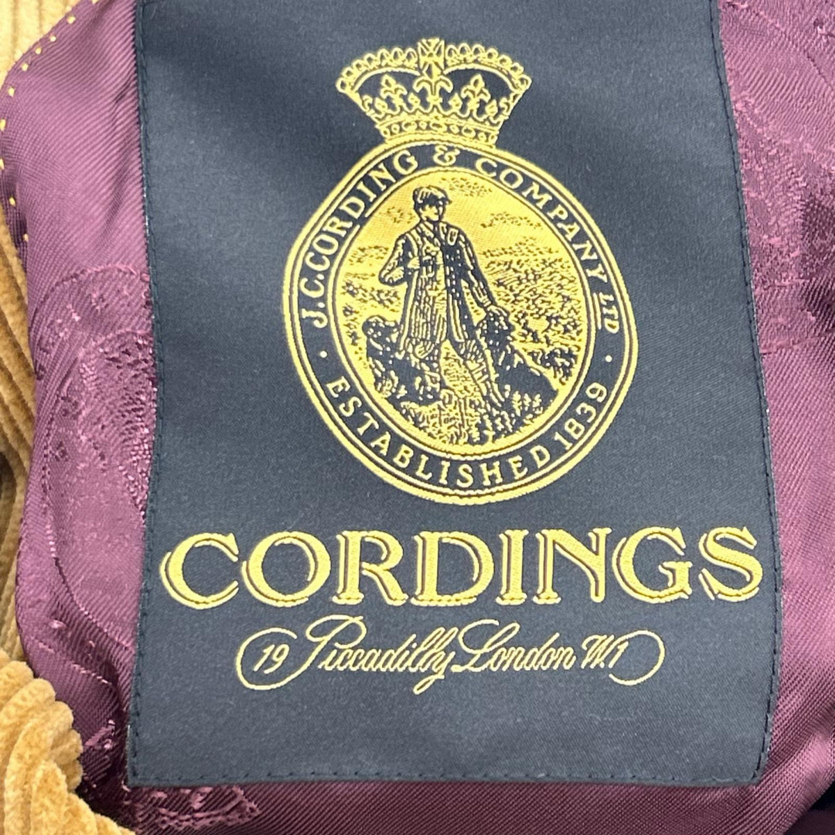 テーラードジャケット CORDINGS JKJ774 ｺｰﾃﾞｭﾛｲ 茶 (36R) ブラウン