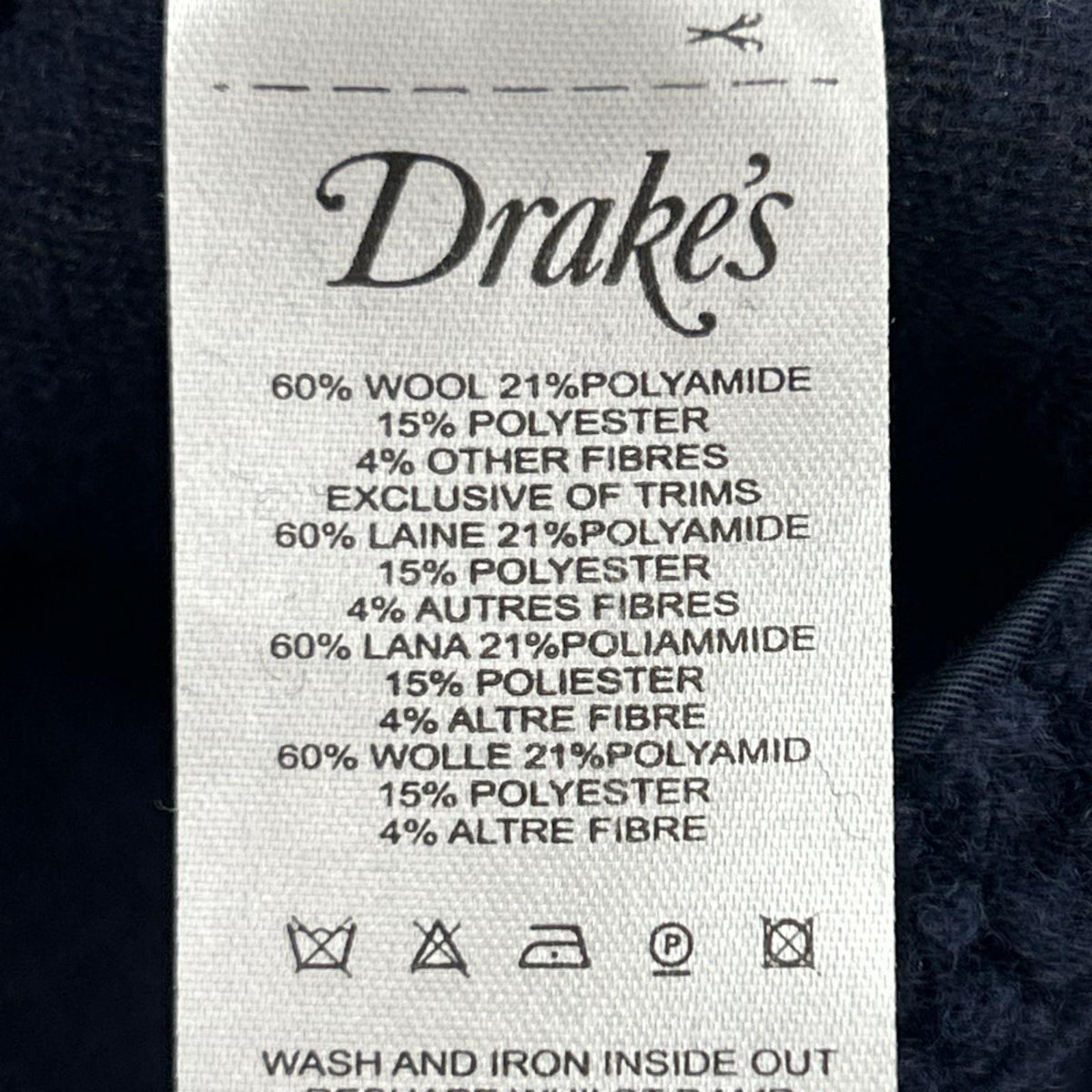 ブルゾン Drake's BOUCLE WOOL ｼﾞｯﾌﾟ ﾌﾘｰｽ 紺 (S) S ネイビー