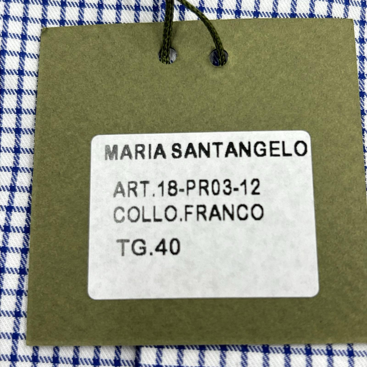 長袖シャツ Maria Santangelo 2+2 ﾁｪｯｸ 白青 (40) 40