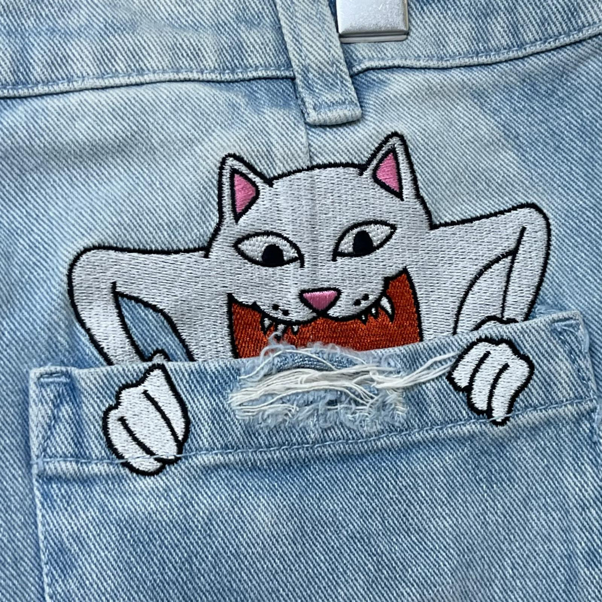 デニムパンツ RIP N DIP Peace No Love ﾀﾞﾒｰｼﾞﾃﾞﾆﾑﾊﾟﾝﾂ 36 36
