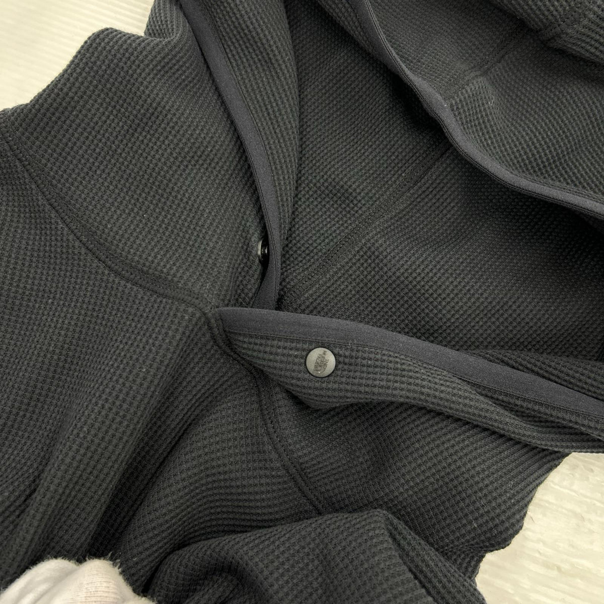 パーカー WAFFLE HOOD PULLOVER BLK L L ブラック