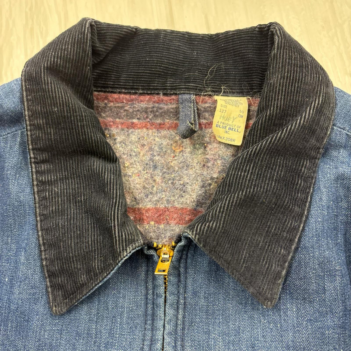 ジャケット 70s BULLE BELL 裏地ﾌﾞﾗﾝｹｯﾄ ｶﾊﾞｰｵｰﾙ 50 ブルー