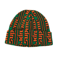 ニットキャップ 23FW Vertical LogoBeanie 総柄 緑 マルチカラー