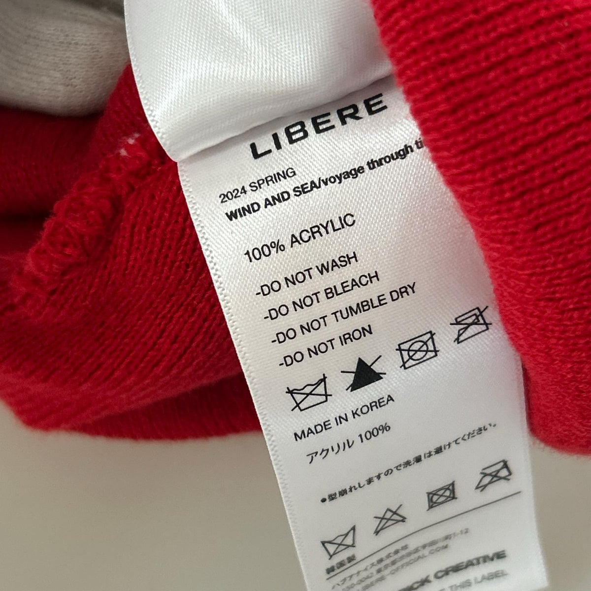ニットキャップ 24SS LIBERE 総柄 赤 レッド