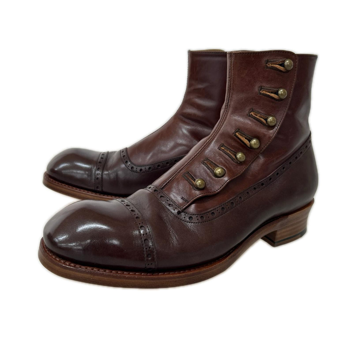 ブーツ chausser ﾎﾞﾀﾝﾌﾞｰﾂ C-7039 26cm (US8 UK7 1/2 EU42) ブラウン