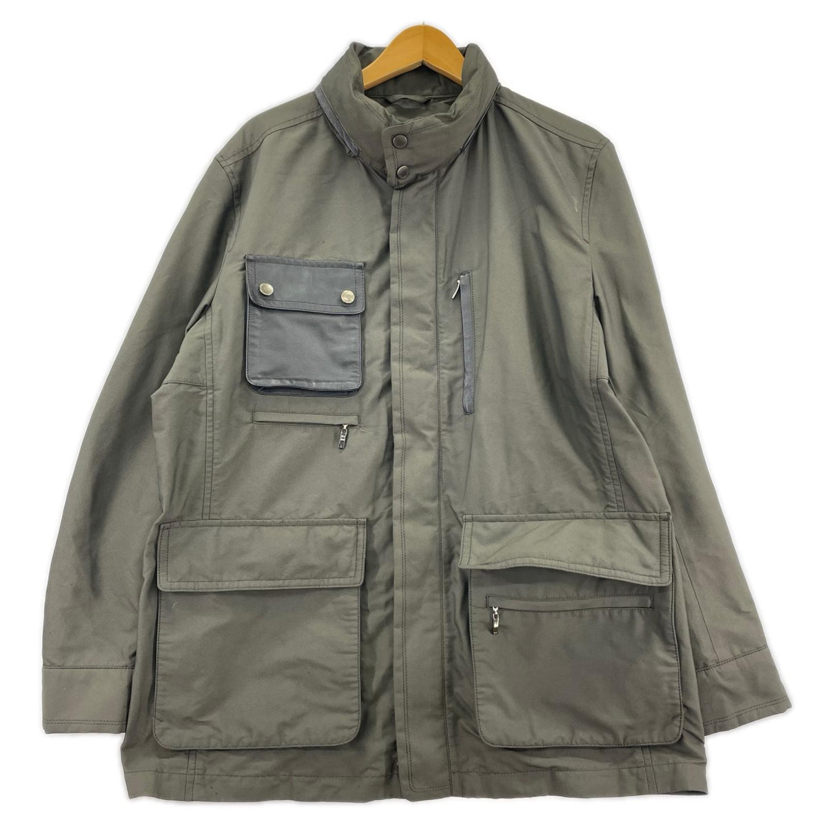 ジャケット LANVIN collection ﾚｻﾞｰ切替 ｼﾞｬｹｯﾄ 50 カーキ