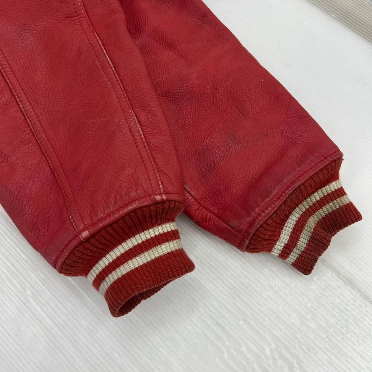 レザージャケット 90s ﾚｻﾞｰｽﾀｼﾞｬﾝ M レッド