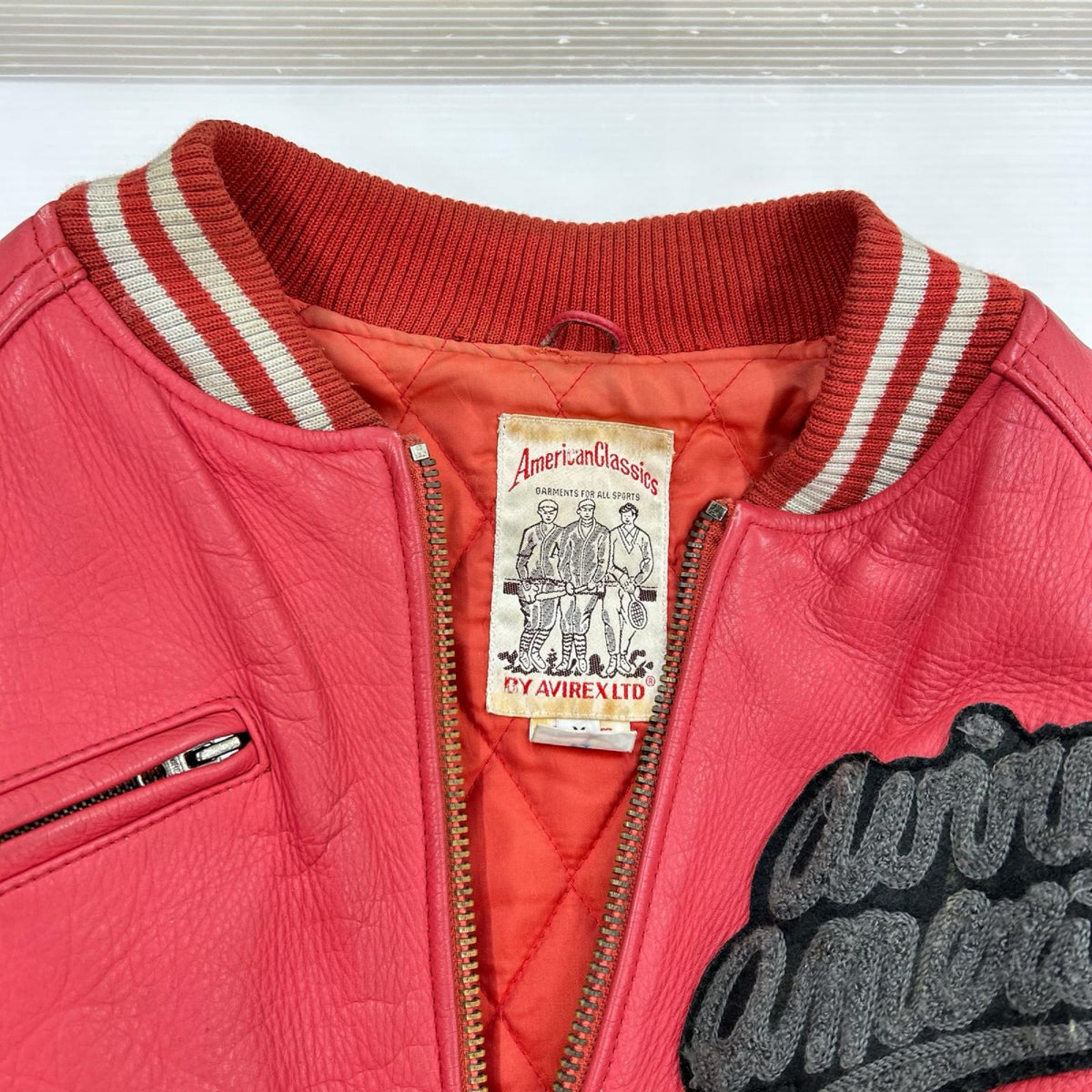 レザージャケット 90s ﾚｻﾞｰｽﾀｼﾞｬﾝ M レッド