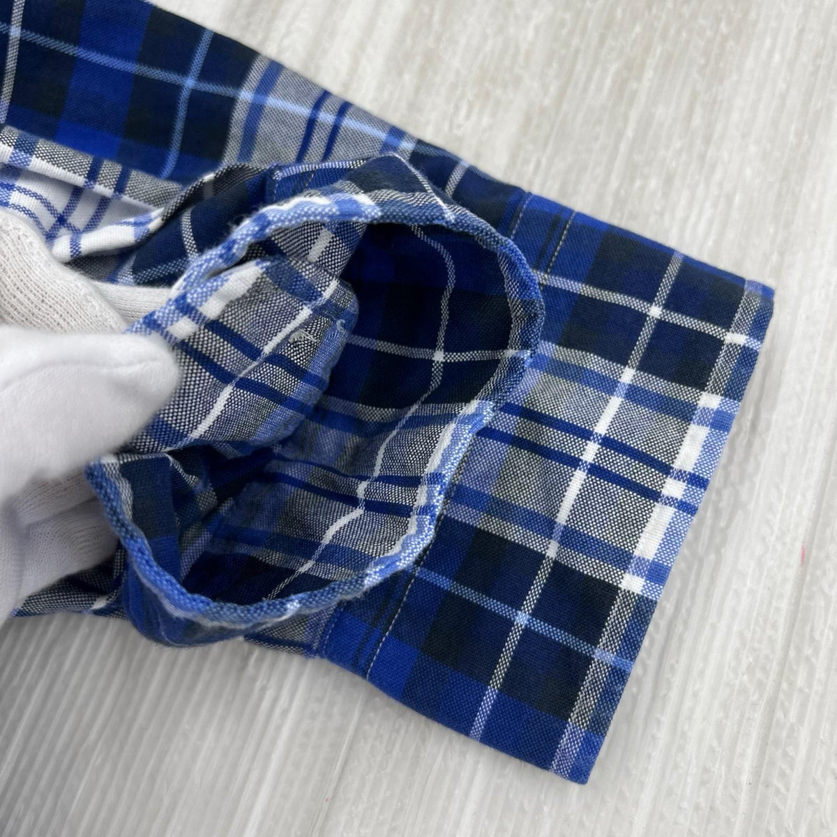 長袖シャツ ﾁｪｯｸｼｬﾂ BLU (L) L ブルー