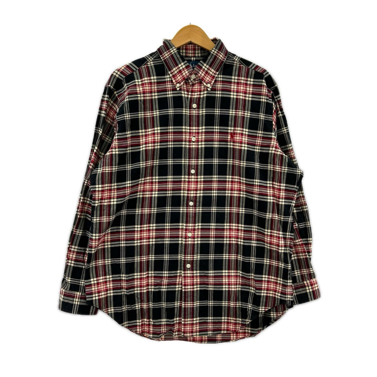 長袖シャツ CLASSIC FIT BDｼｬﾂ ﾁｪｯｸ (L) L レッド