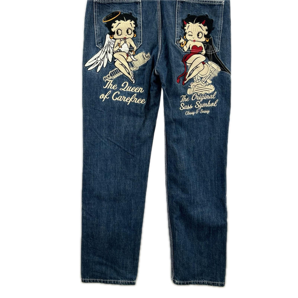 デニムパンツ THE BRAVE MAN BETTY BOOP ﾃﾞﾆﾑｵｰﾊﾞｰｵｰﾙ M ネイビー
