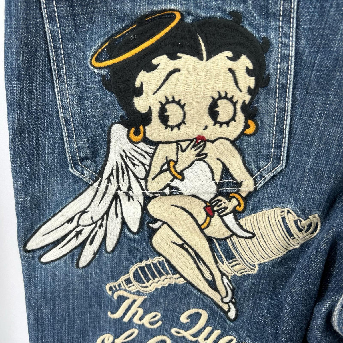 デニムパンツ THE BRAVE MAN BETTY BOOP ﾃﾞﾆﾑｵｰﾊﾞｰｵｰﾙ M ネイビー